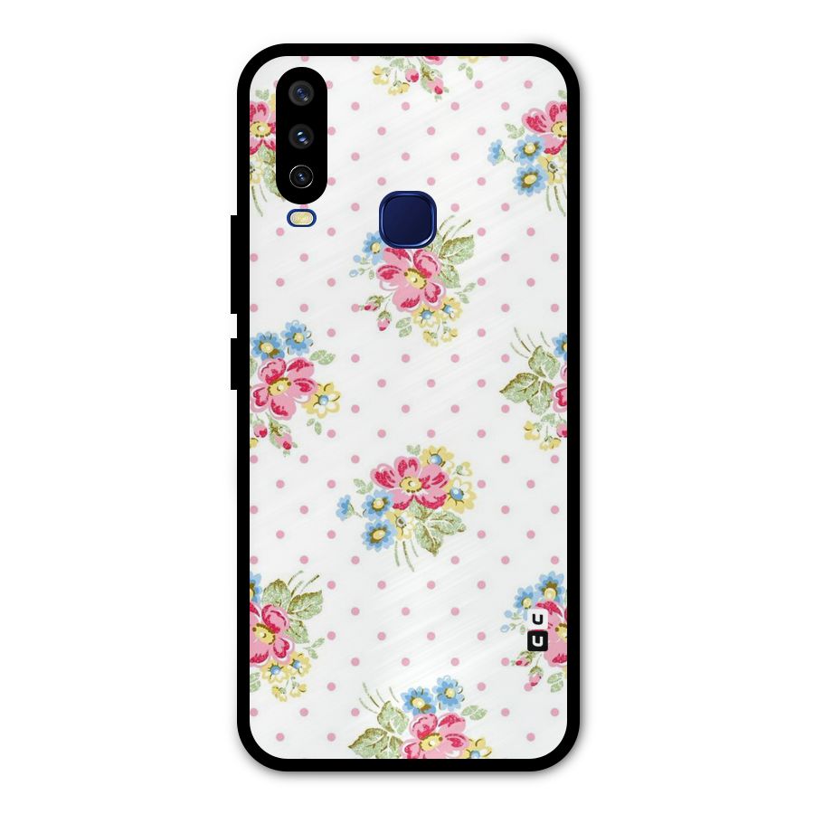 Painted Polka Floral Metal Back Case for Vivo V17