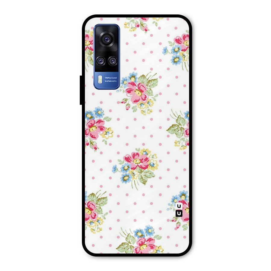 Painted Polka Floral Metal Back Case for Vivo Y31