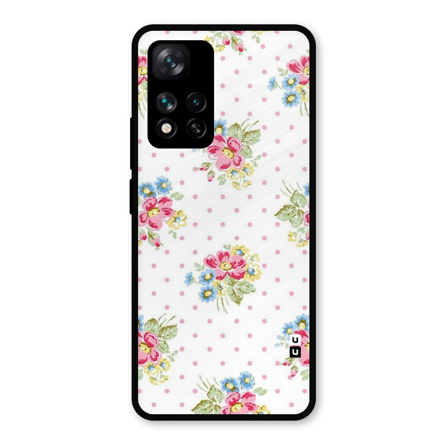 Painted Polka Floral Metal Back Case for Xiaomi 11i Hypercharge 5G