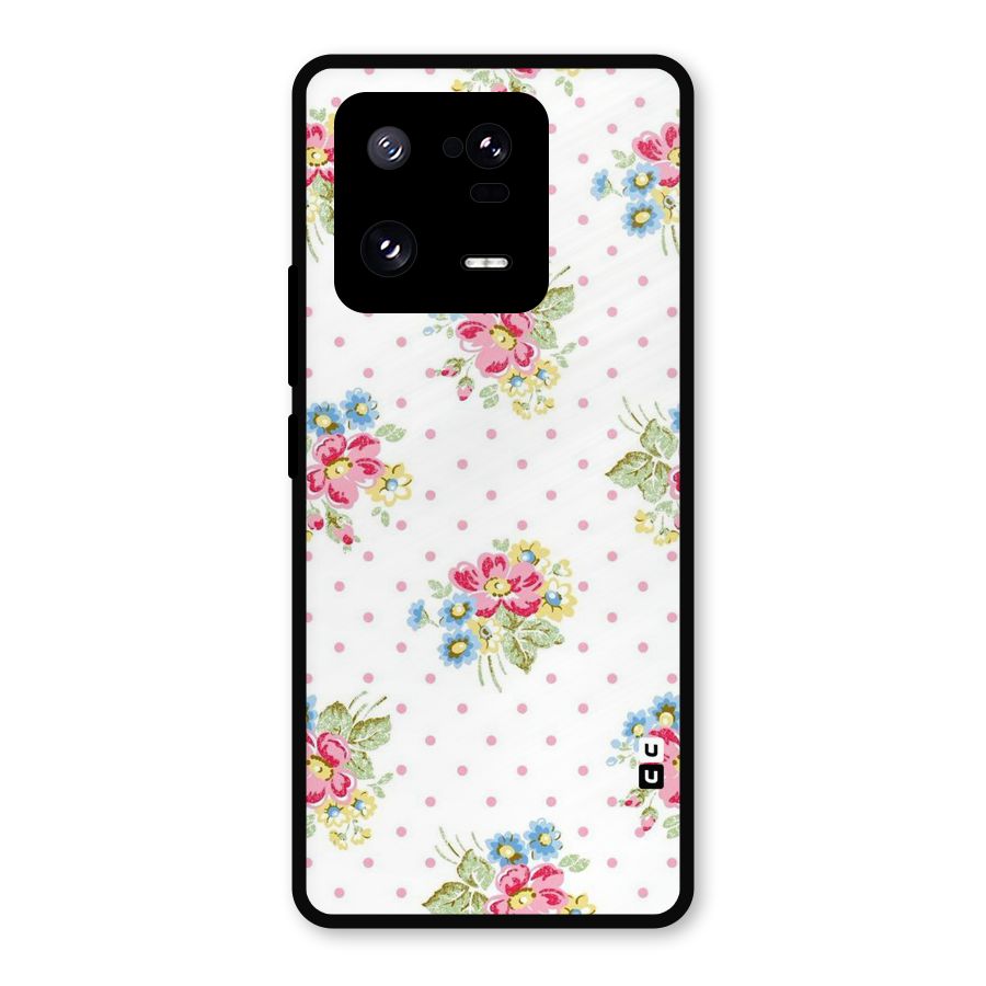 Painted Polka Floral Metal Back Case for Xiaomi 13 Pro