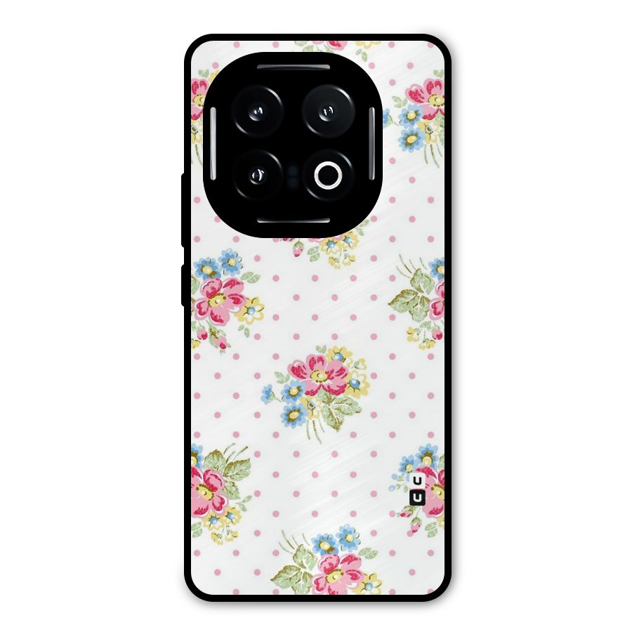 Painted Polka Floral Metal Back Case for iQOO 13