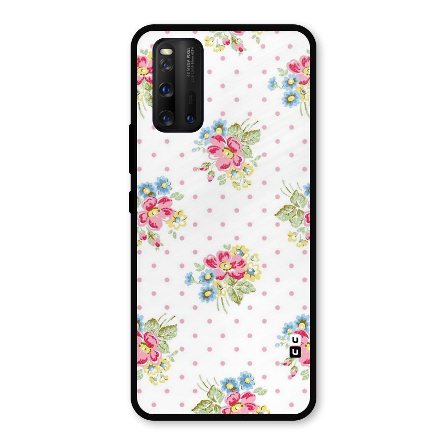Painted Polka Floral Metal Back Case for iQOO 3