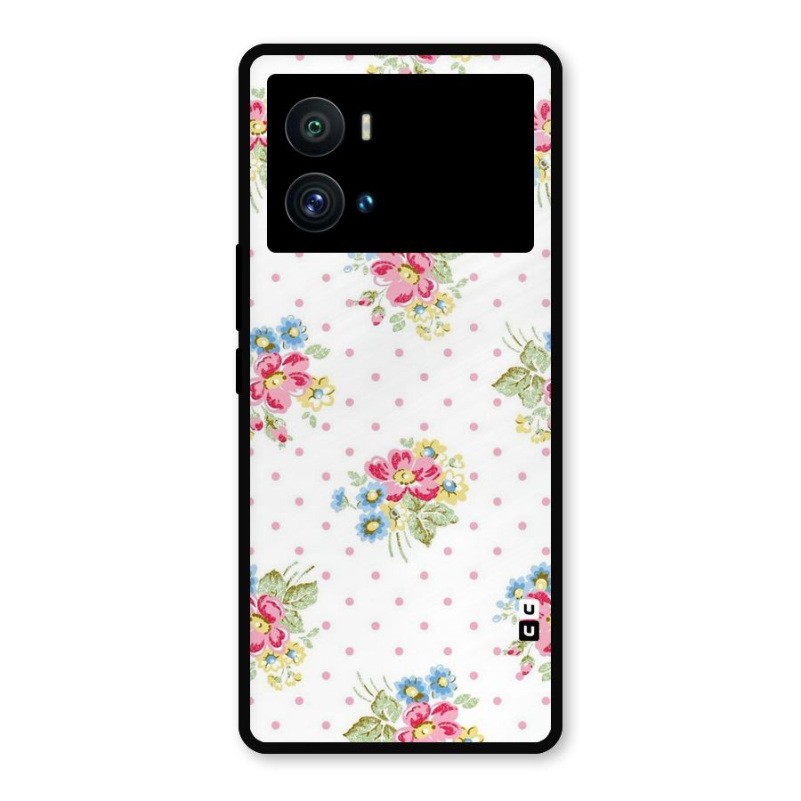 Painted Polka Floral Metal Back Case for iQOO 9 Pro