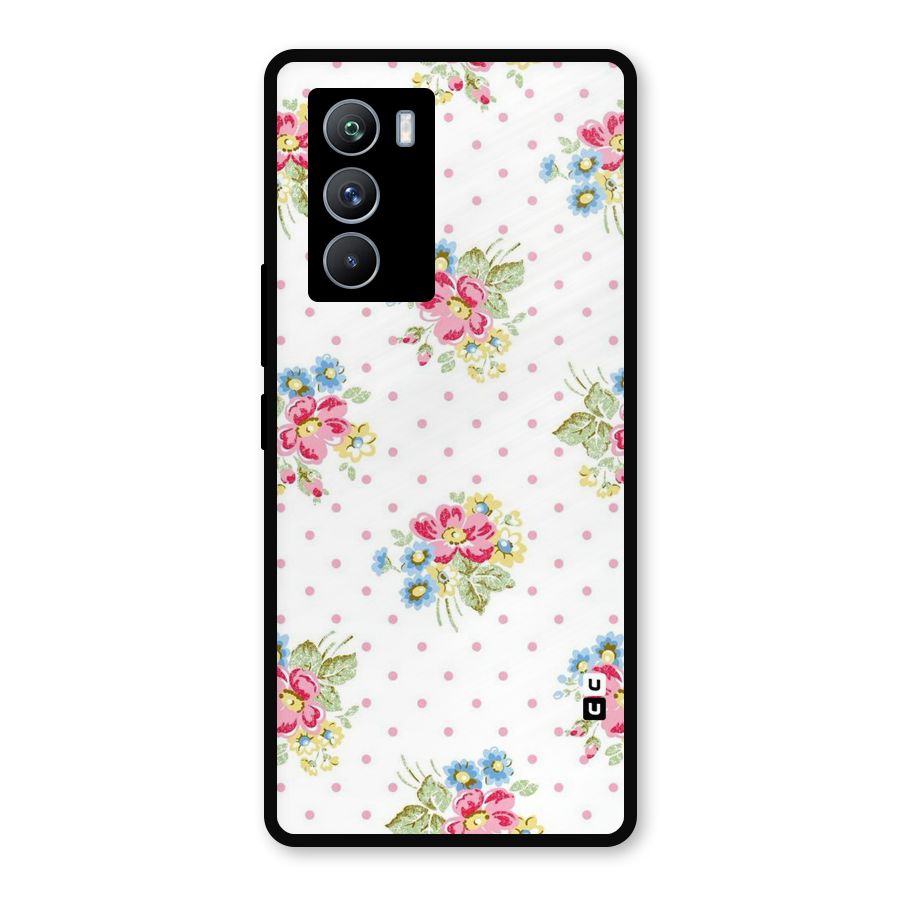 Painted Polka Floral Metal Back Case for iQOO 9 SE