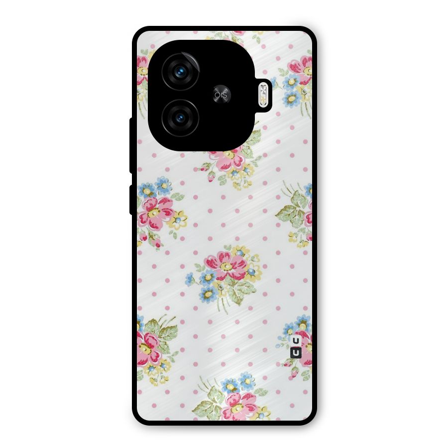 Painted Polka Floral Metal Back Case for iQOO Neo 10R
