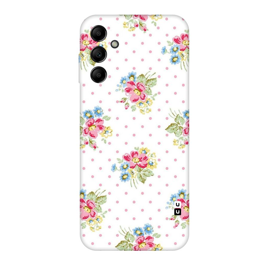 Painted Polka Floral Original Polycarbonate Back Case for Galaxy A14 5G