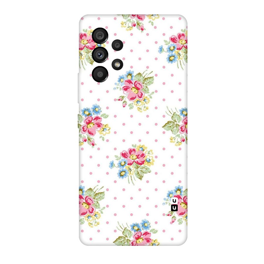 Painted Polka Floral Original Polycarbonate Back Case for Galaxy A53 5G