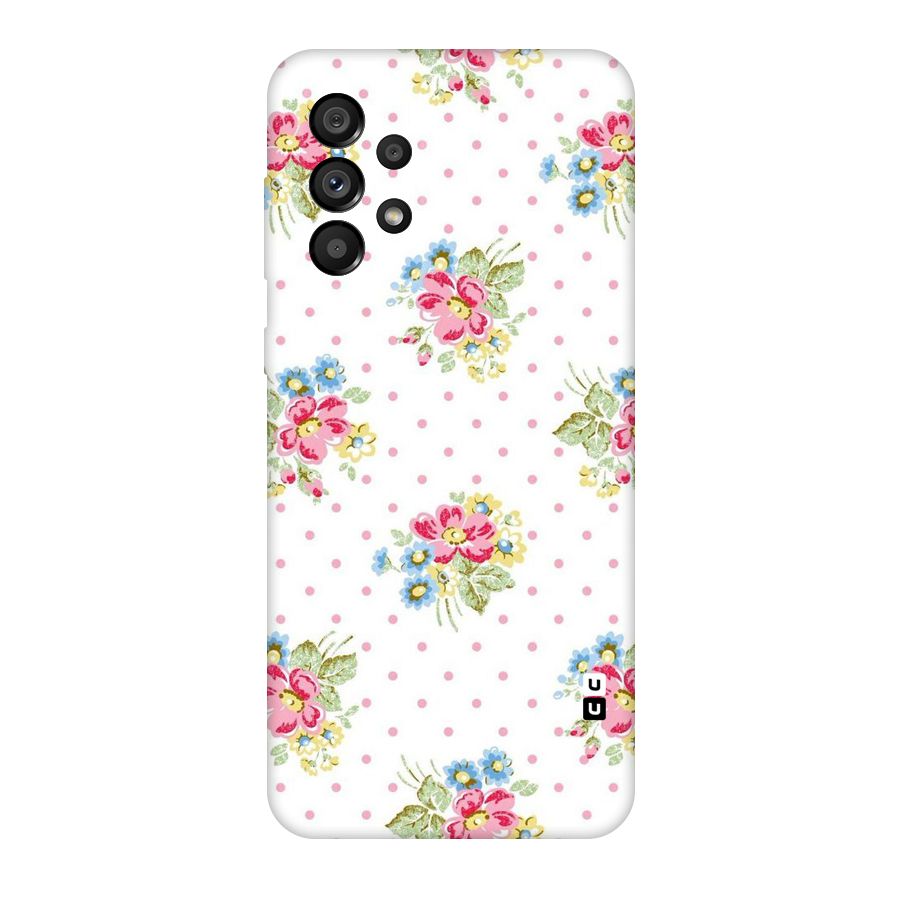 Painted Polka Floral Original Polycarbonate Back Case for Galaxy A73 5G