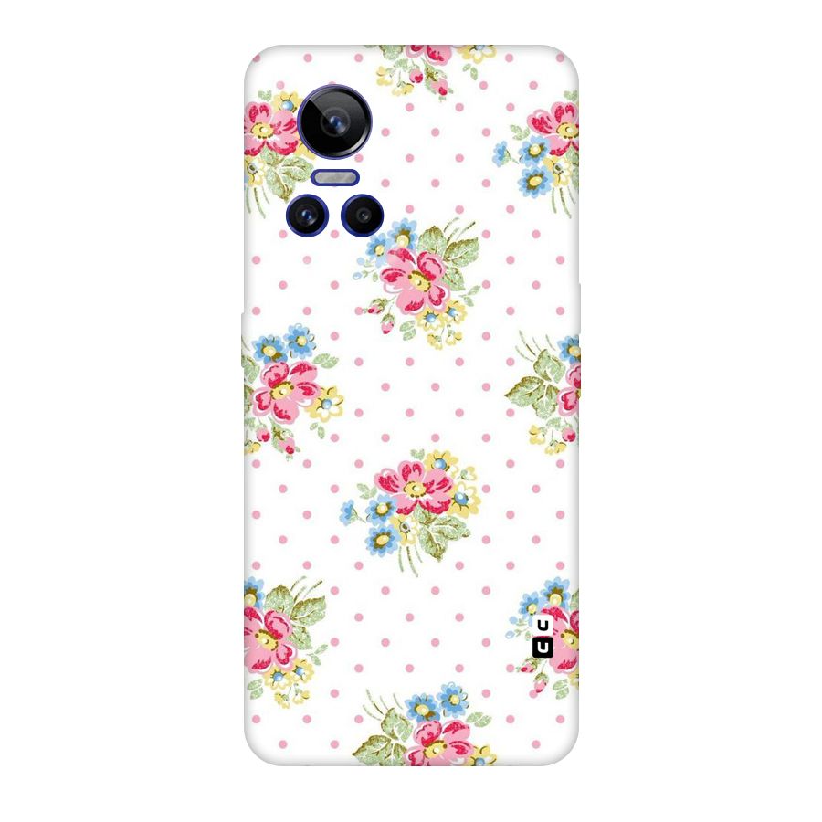 Painted Polka Floral Original Polycarbonate Back Case for Realme GT Neo 3
