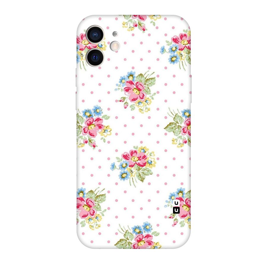 Painted Polka Floral Original Polycarbonate Back Case for iPhone 12
