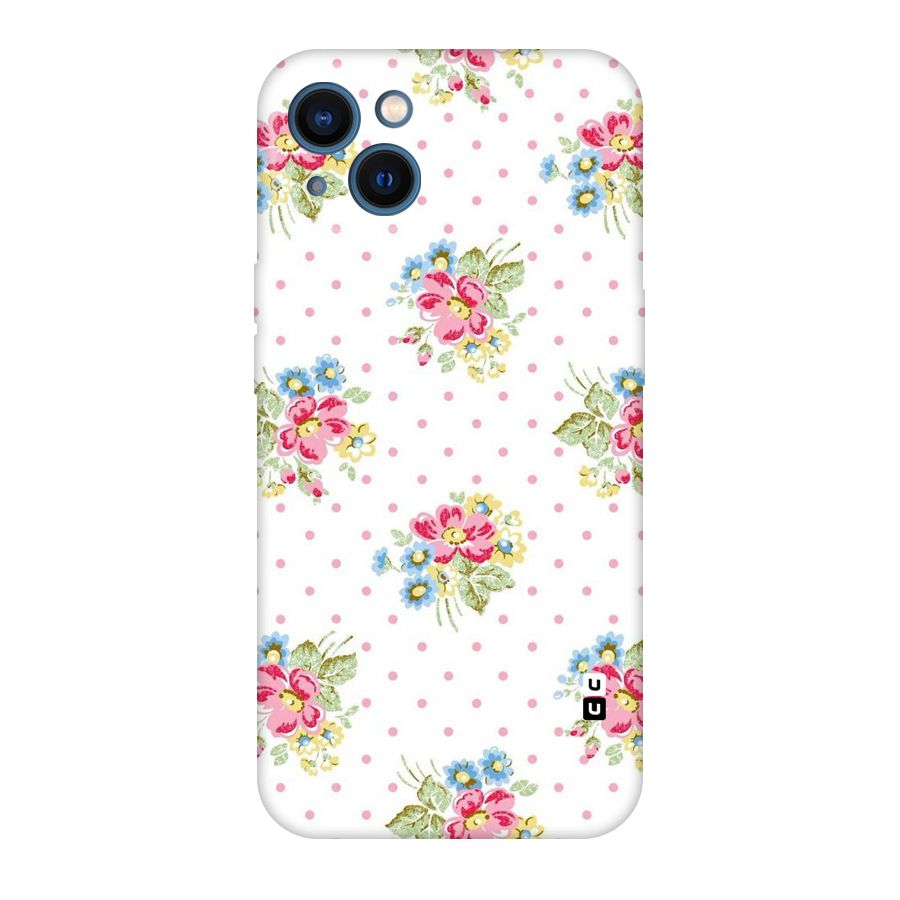 Painted Polka Floral Original Polycarbonate Back Case for iPhone 13