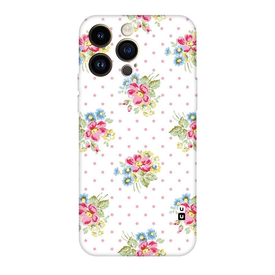 Painted Polka Floral Original Polycarbonate Back Case for iPhone 14 Pro Max