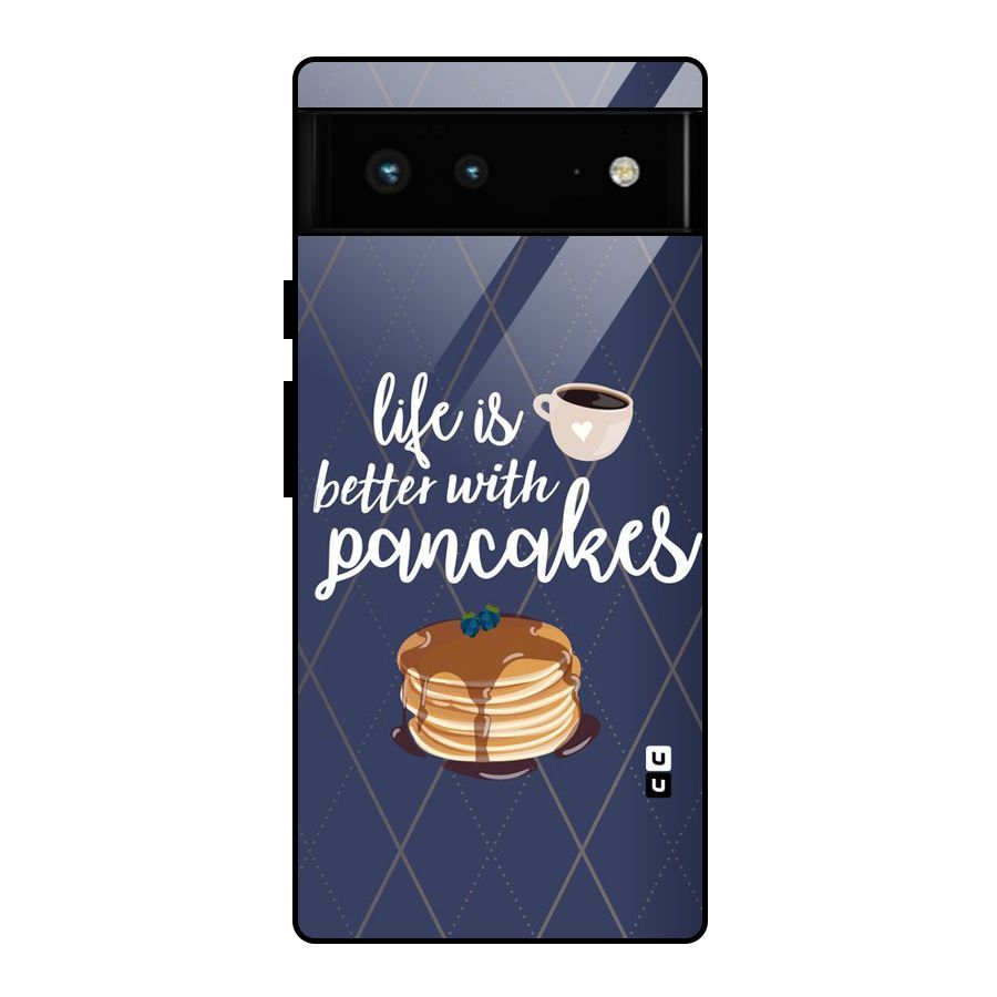 Pancake Life Glass Back Case for Google Pixel 6