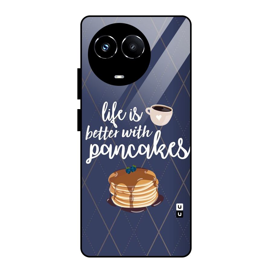 Pancake Life Glass Back Case for Realme 11X