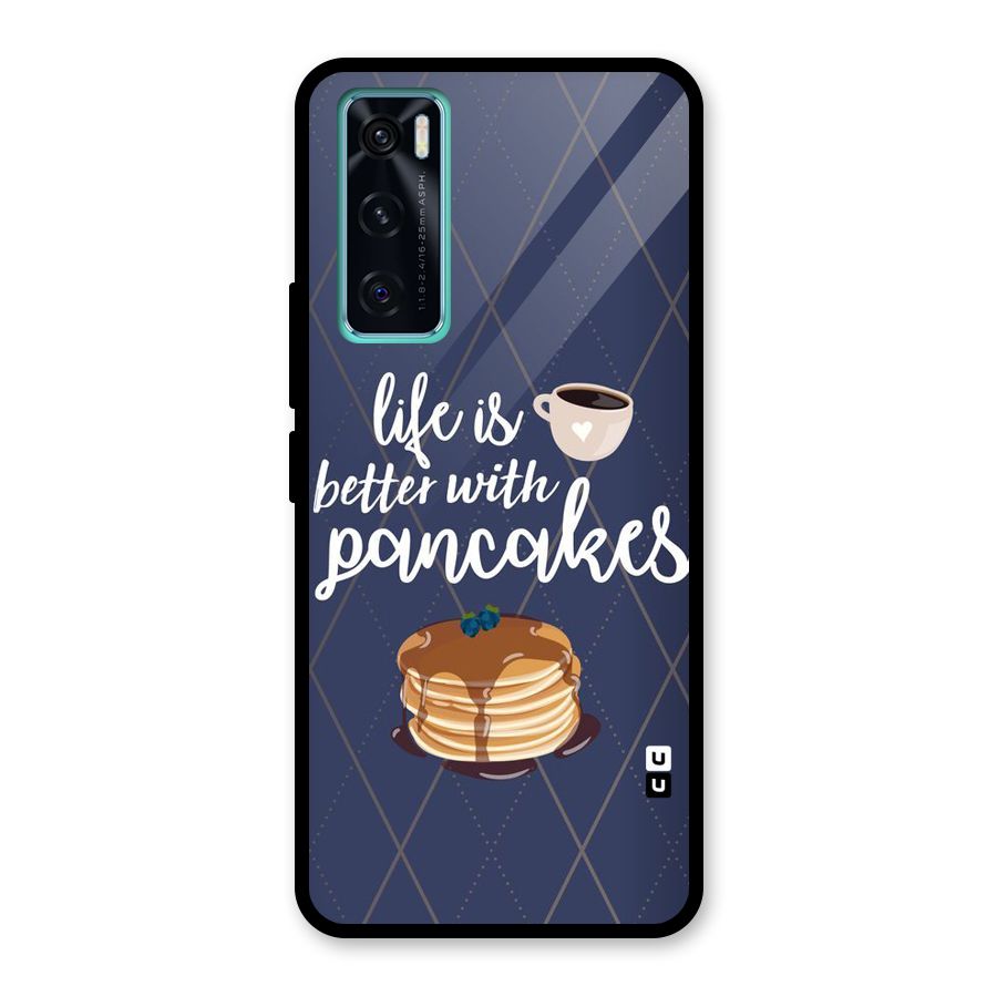 Pancake Life Glass Back Case for Vivo V20 SE