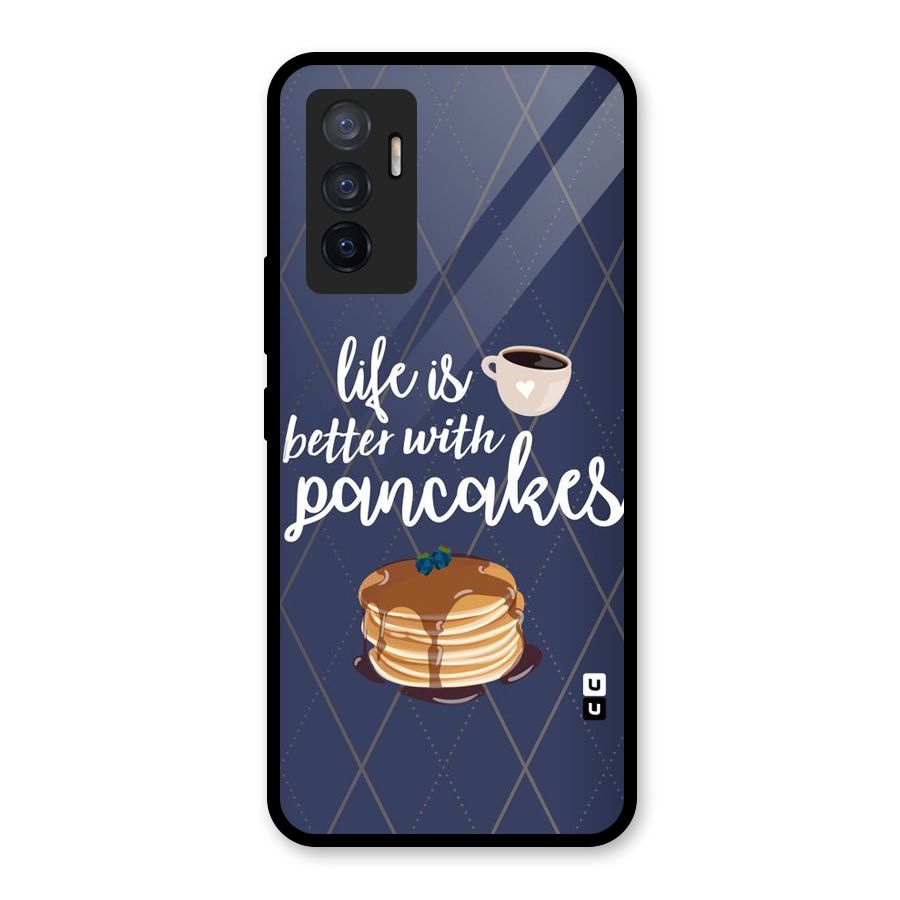 Pancake Life Glass Back Case for Vivo V23e