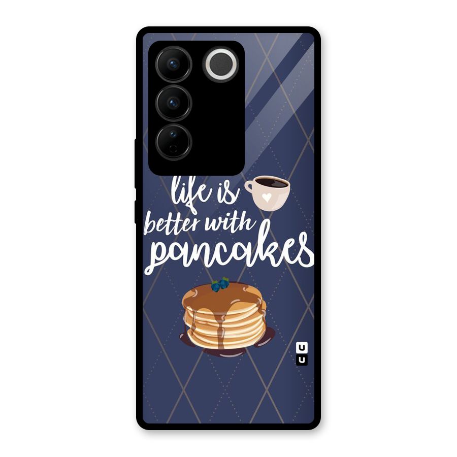 Pancake Life Glass Back Case for Vivo V27