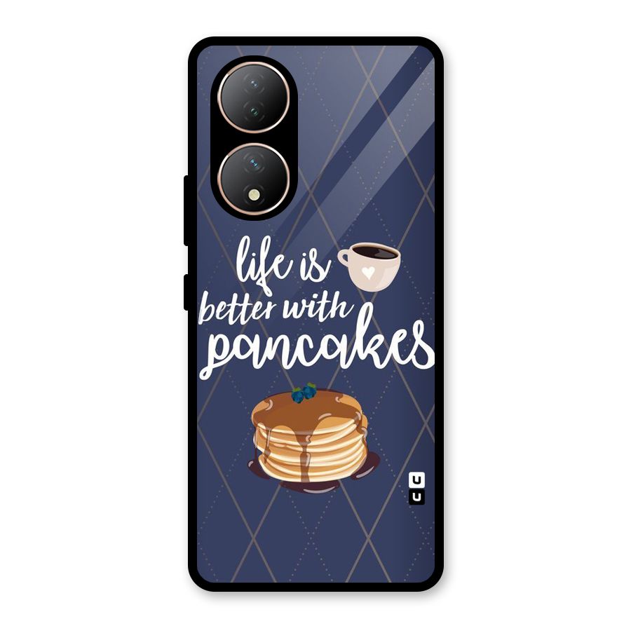 Pancake Life Glass Back Case for Vivo Y100A