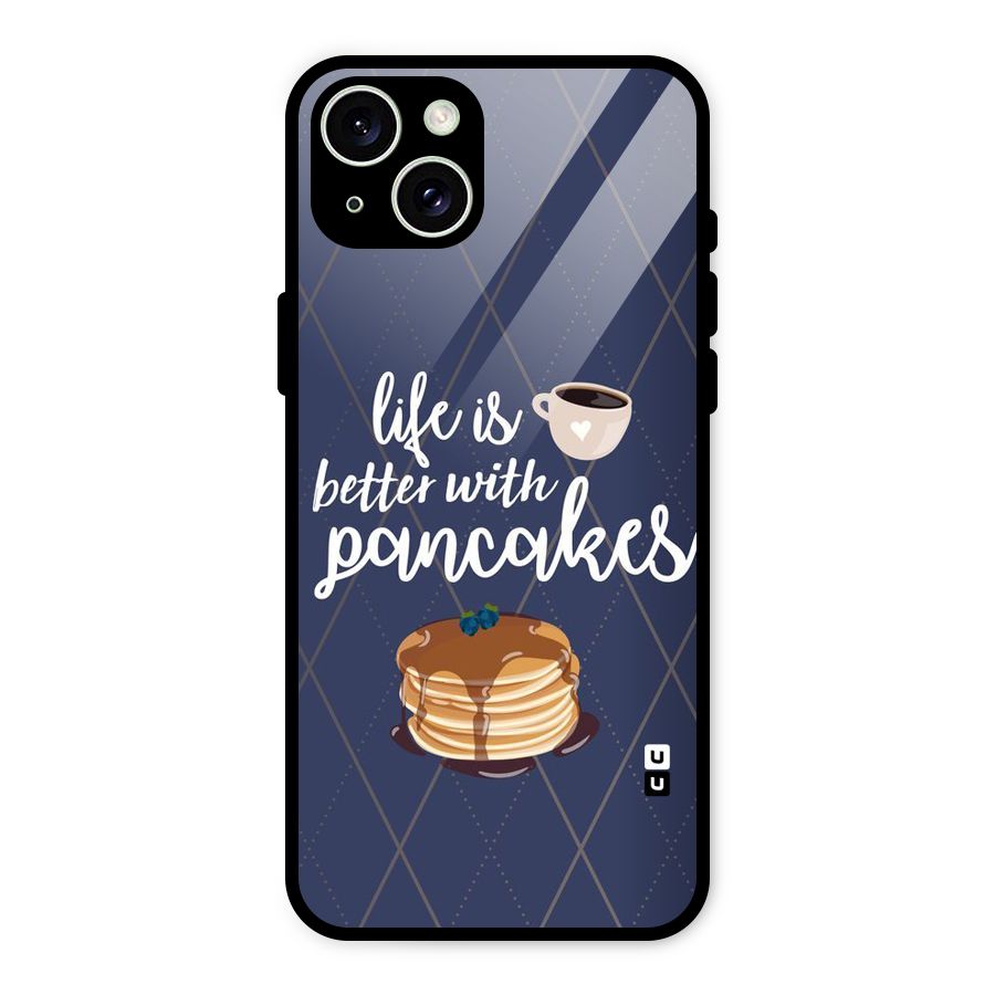 Pancake Life Glass Back Case for iPhone 15 Plus