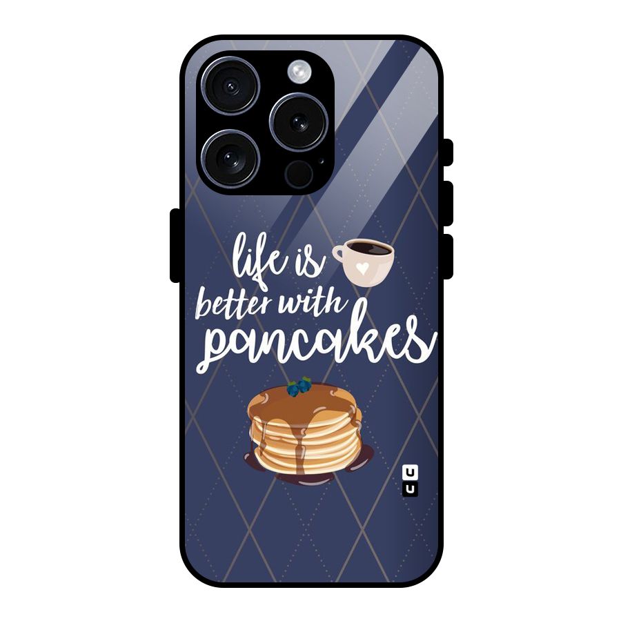 Pancake Life Glass Back Case for iPhone 15 Pro