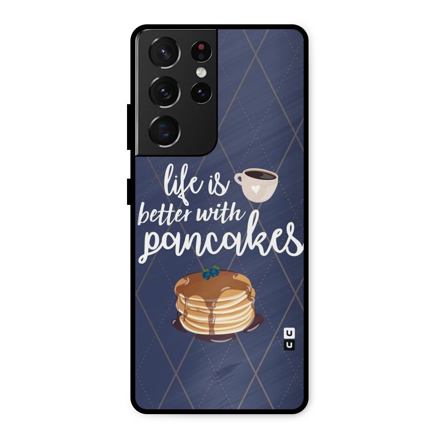 Pancake Life Metal Back Case for Galaxy S21 Ultra 5G