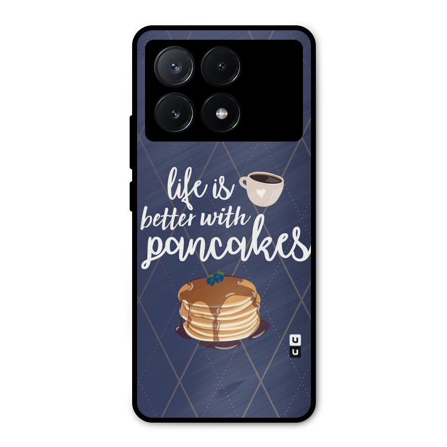 Pancake Life Metal Back Case for Poco X6 Pro