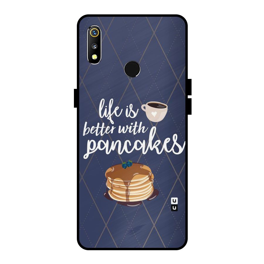 Pancake Life Metal Back Case for Realme 3
