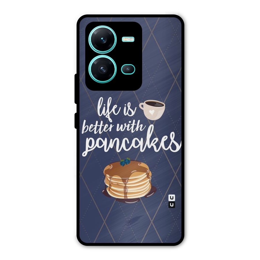 Pancake Life Metal Back Case for Vivo V25