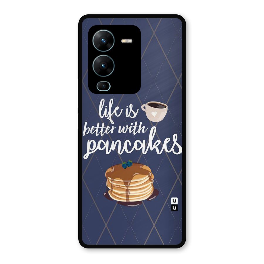 Pancake Life Metal Back Case for Vivo V25 Pro