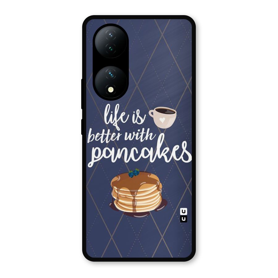 Pancake Life Metal Back Case for Vivo Y100a