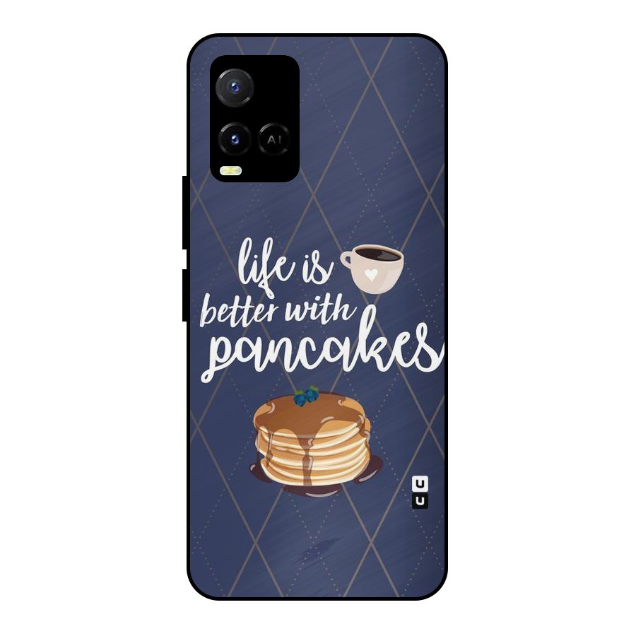 Pancake Life Metal Back Case for Vivo Y21T
