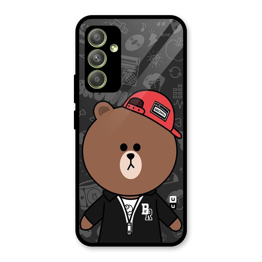 Panda Brown Glass Back Case for Galaxy A54