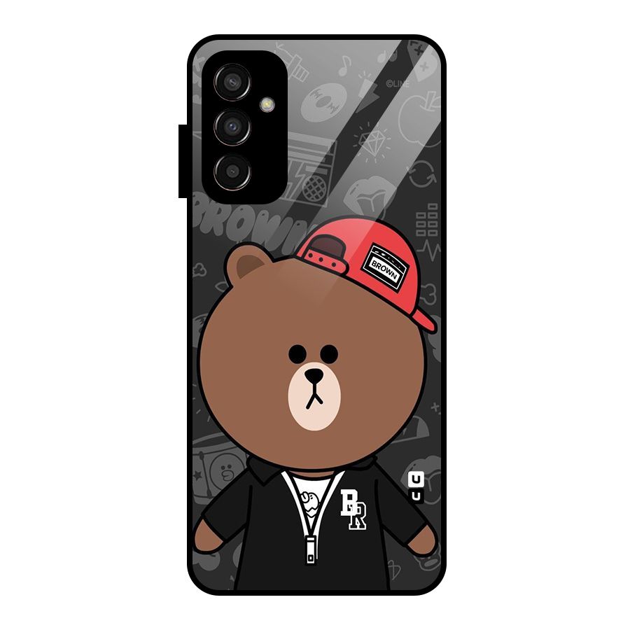 Panda Brown Glass Back Case for Galaxy F13