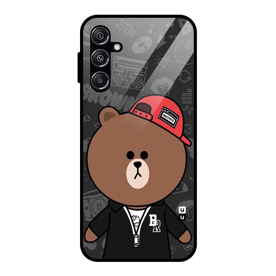 Panda Brown Glass Back Case for Galaxy M34 5G