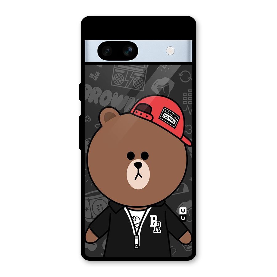 Panda Brown Glass Back Case for Google Pixel 7a