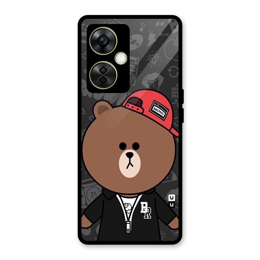 Panda Brown Glass Back Case for OnePlus Nord CE 3 Lite