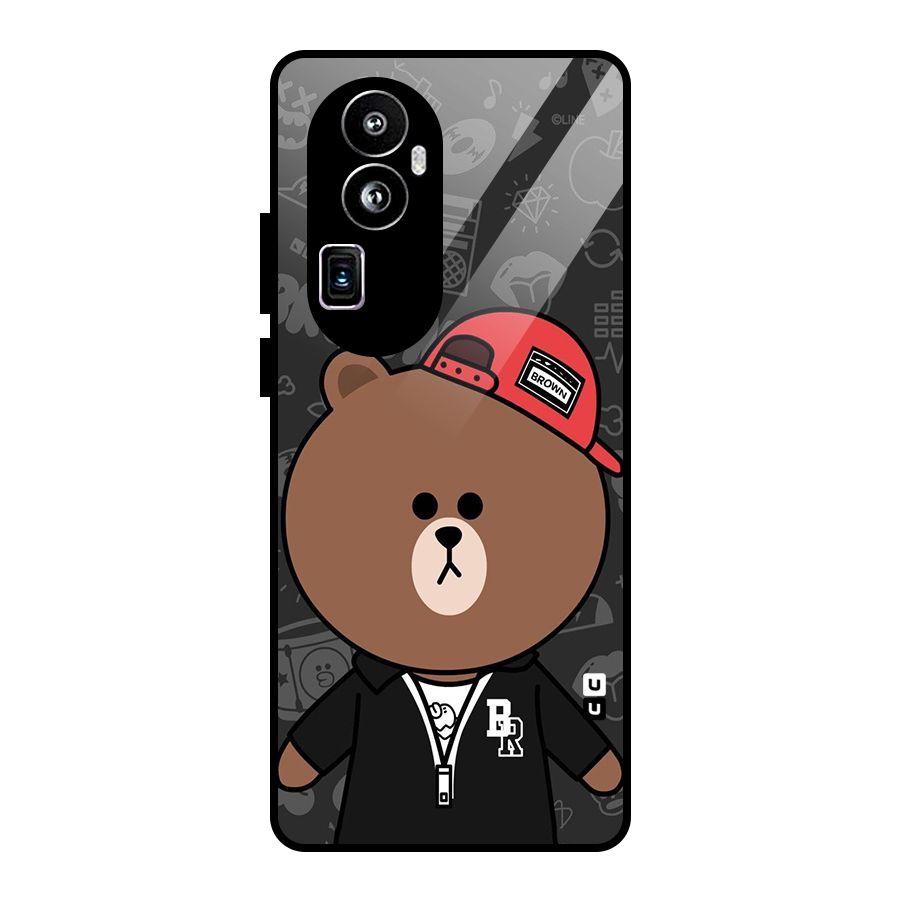 Panda Brown Glass Back Case for Oppo Reno10 Pro Plus