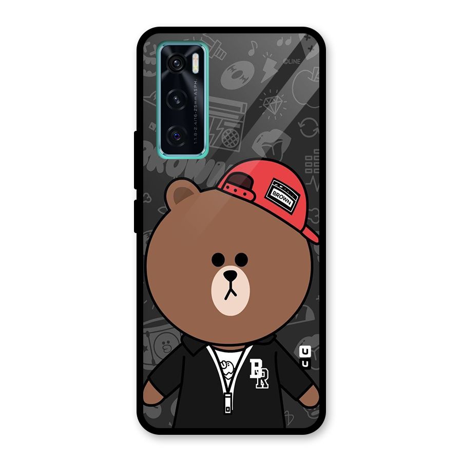 Panda Brown Glass Back Case for Vivo V20 SE