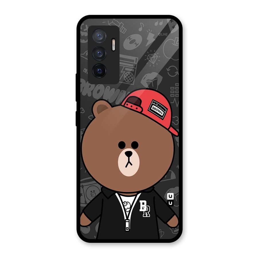 Panda Brown Glass Back Case for Vivo V23e