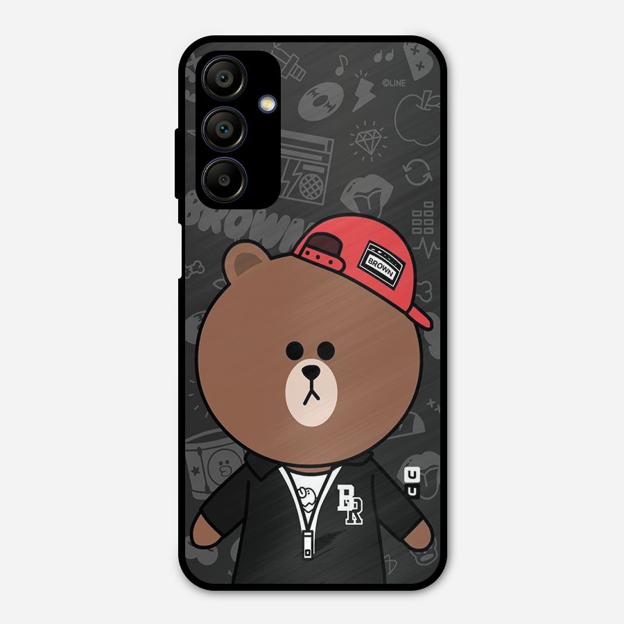 Panda Brown Metal Back Case for Galaxy A15 5G