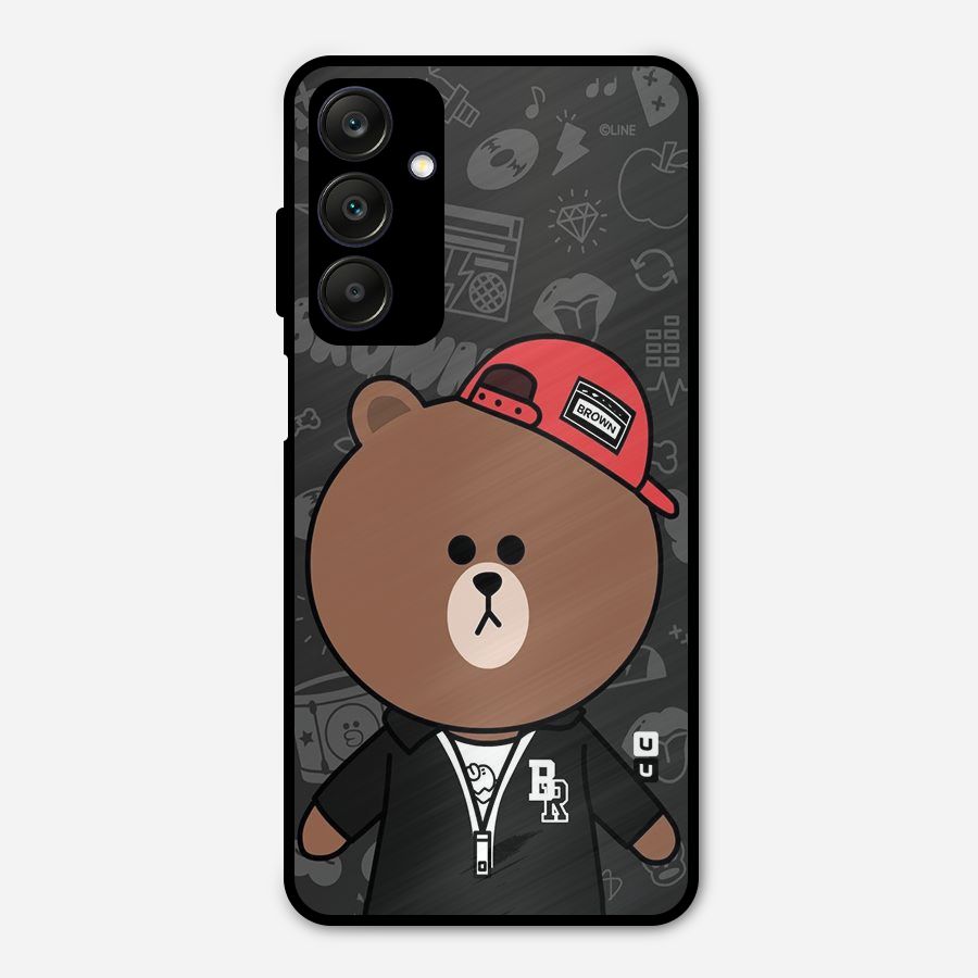Panda Brown Metal Back Case for Galaxy A25 5G