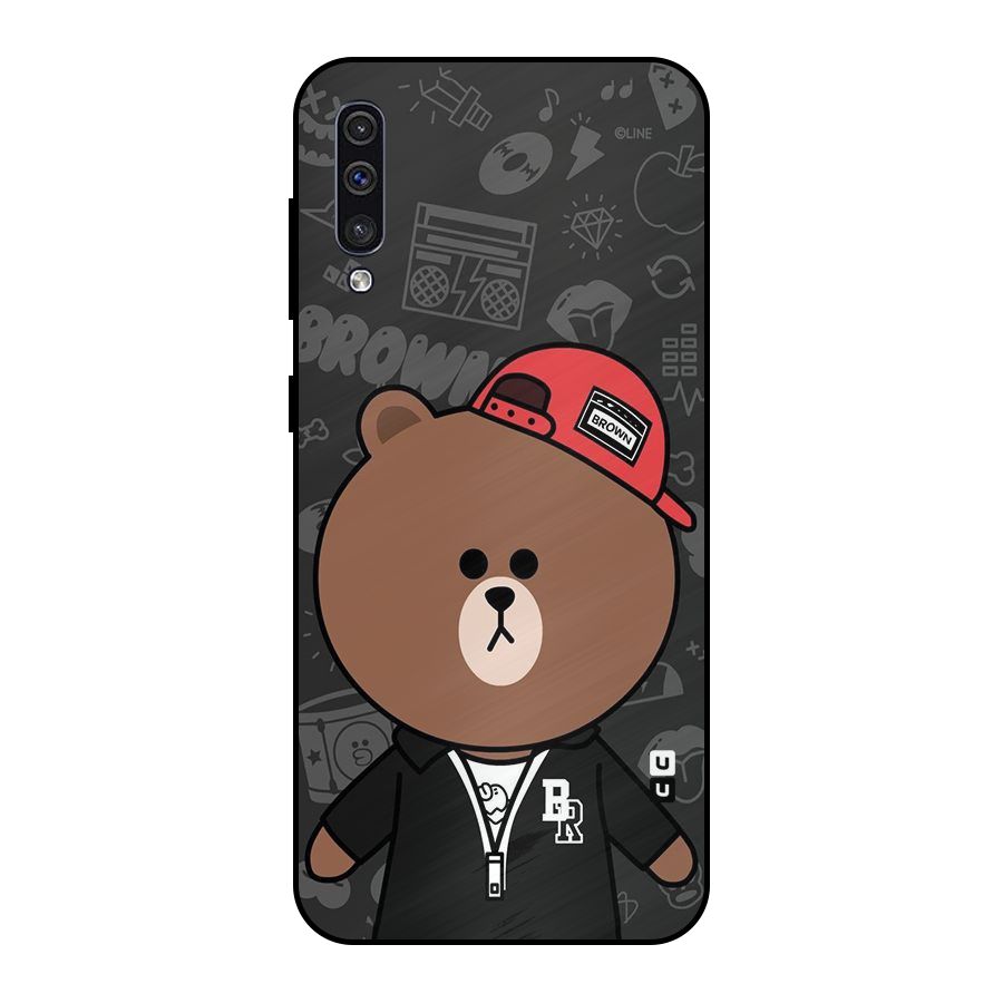 Panda Brown Metal Back Case for Galaxy A30s