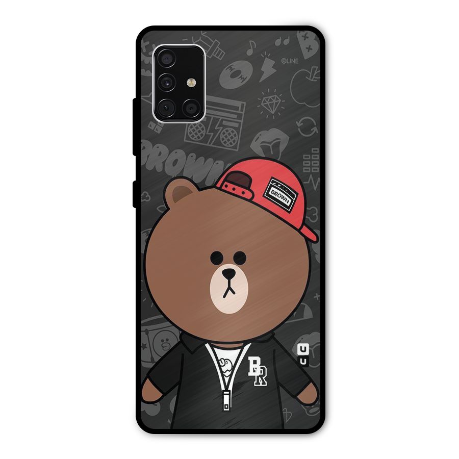 Panda Brown Metal Back Case for Galaxy A51
