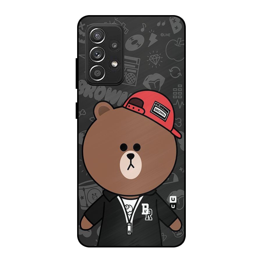 Panda Brown Metal Back Case for Galaxy A52s 5G