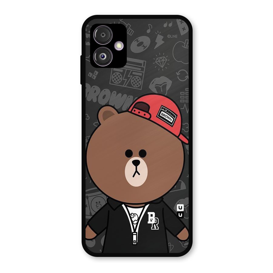 Panda Brown Metal Back Case for Galaxy F14