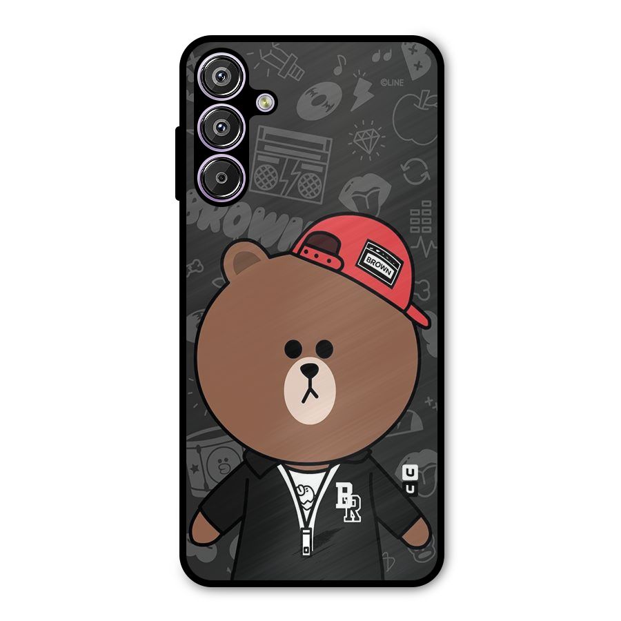 Panda Brown Metal Back Case for Galaxy F15