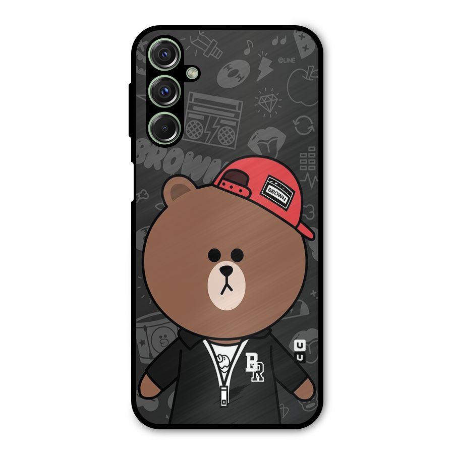 Panda Brown Metal Back Case for Galaxy F34