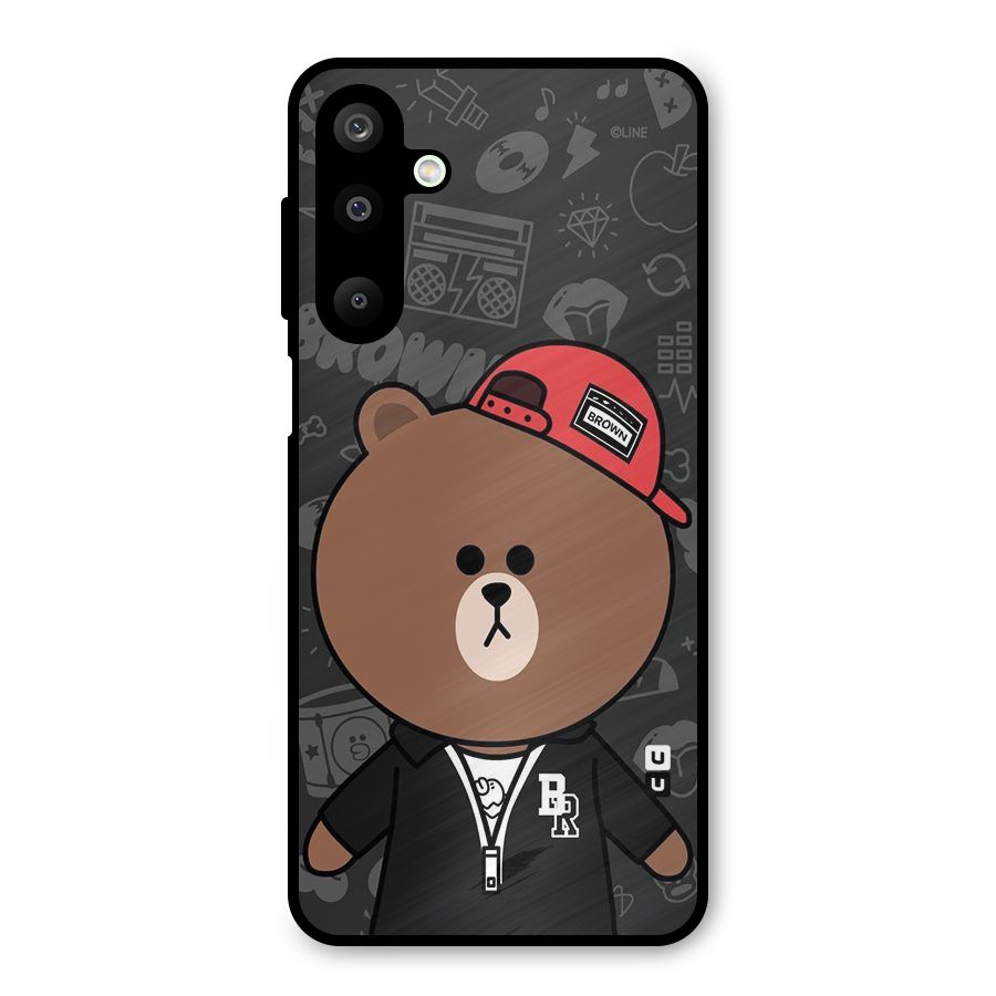 Panda Brown Metal Back Case for Galaxy M16