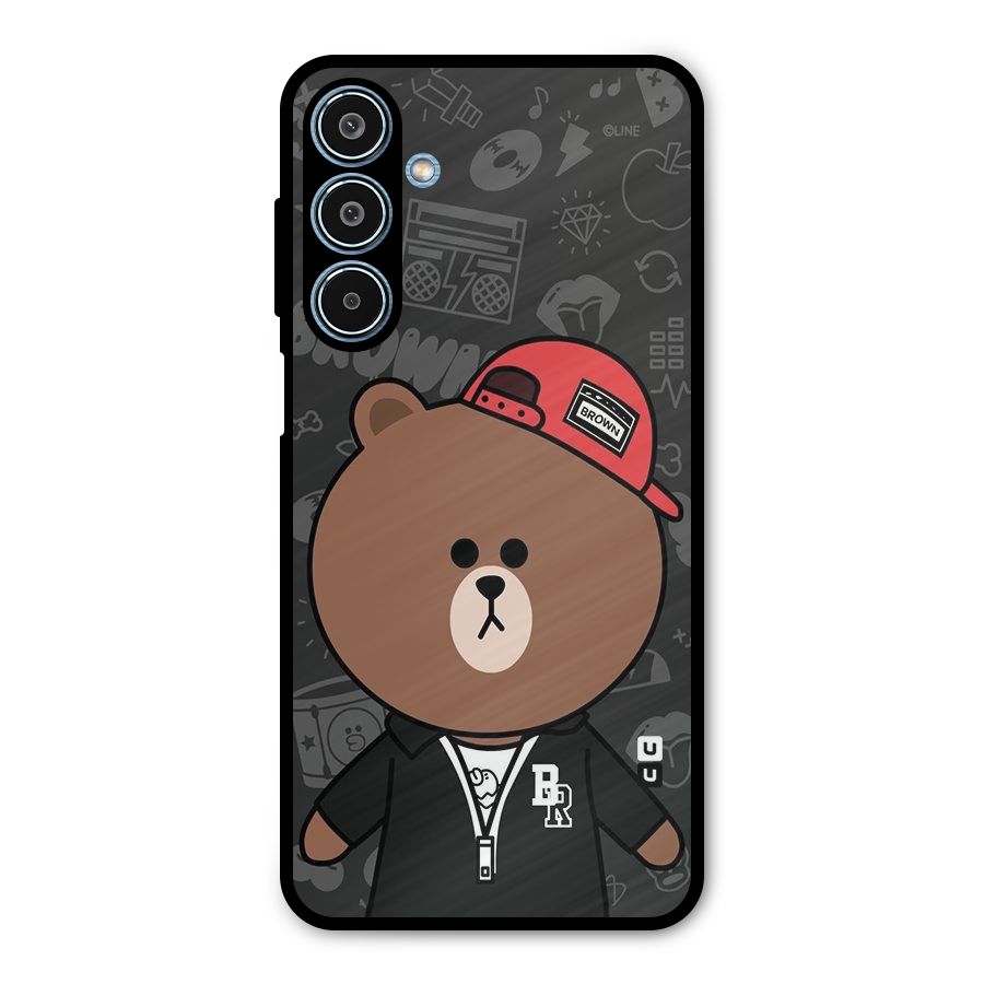 Panda Brown Metal Back Case for Galaxy M35