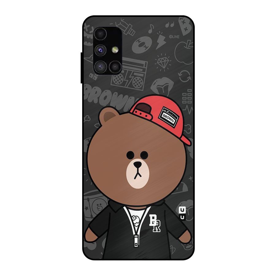 Panda Brown Metal Back Case for Galaxy M51